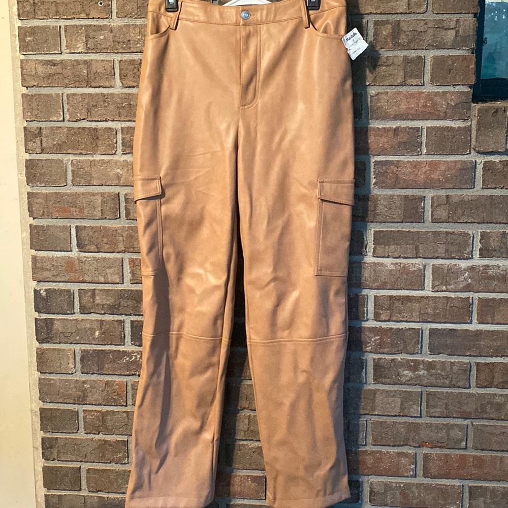 Camel colored vegan leather pants by Bagatelle Collection size small